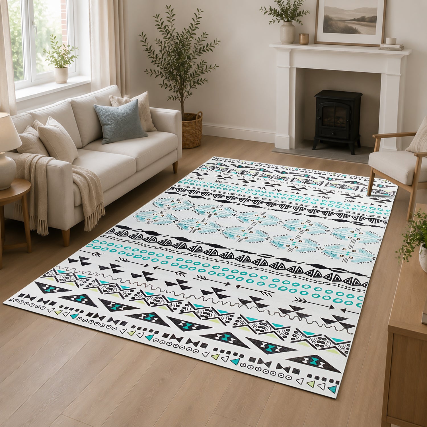 Modern Tribal Aztec Rug Stylish Floor Carpet