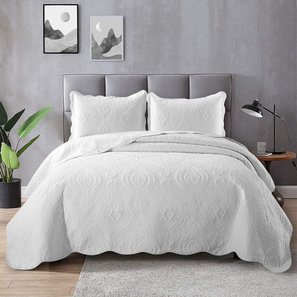 White Bedspread Luxury Cotton Bedding