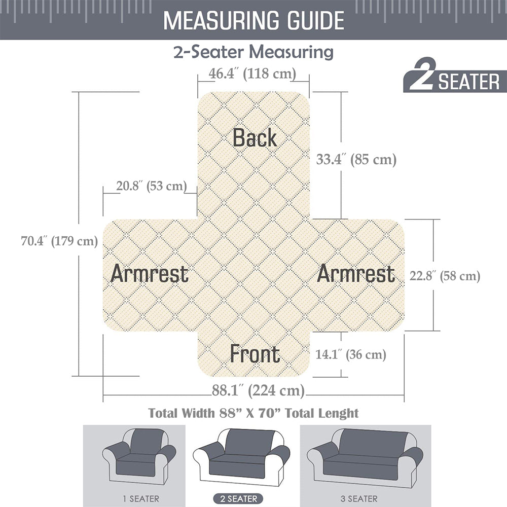 Sofa Protector 1 Seater, 2 Seater ,3 Seater Reversible Burgundy/Beige