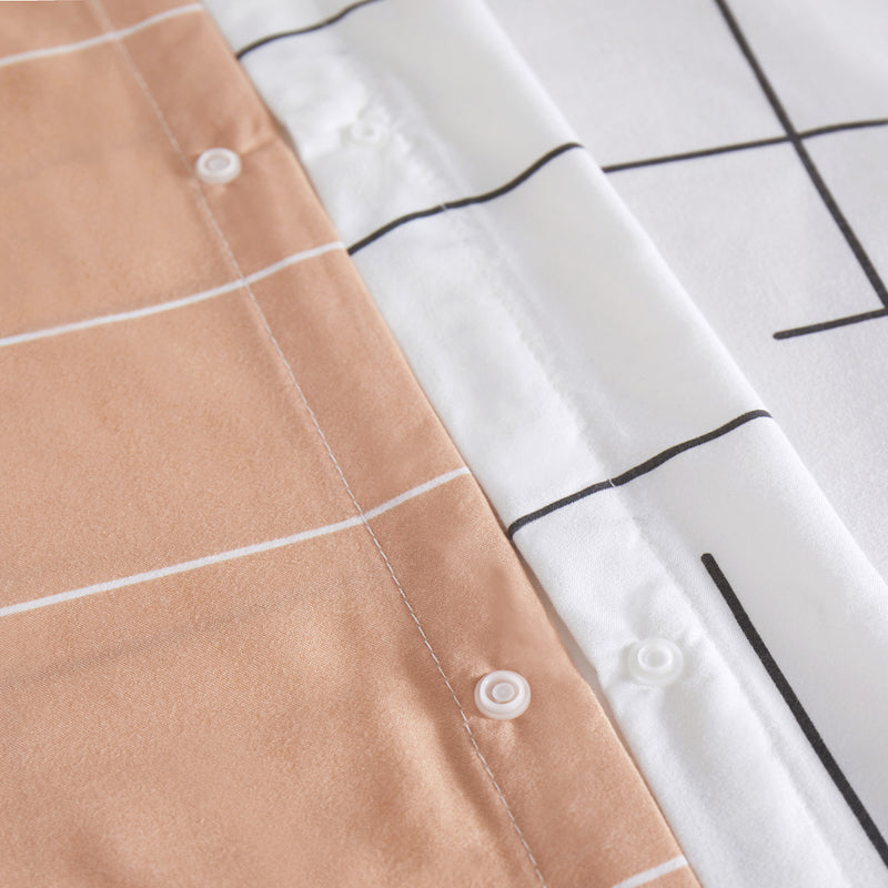 Luxury Duvet Covers Tile Pattern Printed Bedding Set White