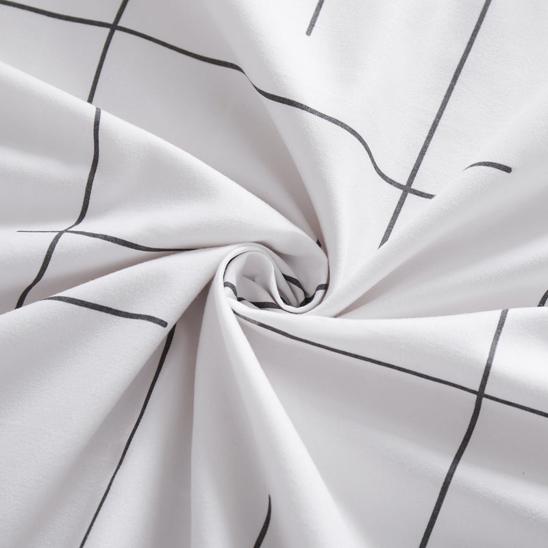 Luxury Duvet Covers Tile Pattern Printed Bedding Set White