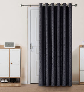 Thermal Curtains For Winter & Summer Ring Top Door Curtain Black