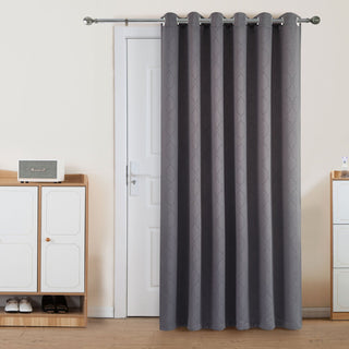 Dark Grey Curtains Ready Made Embossed Pattern