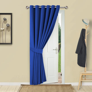 Blue Curtains Ready Made Single Panel Door Curtain