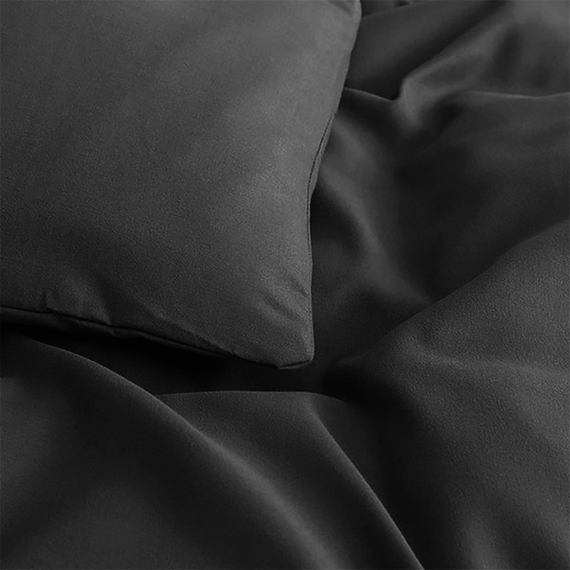 Charcoal Duvet Cover Bedding Set Plain Dyed