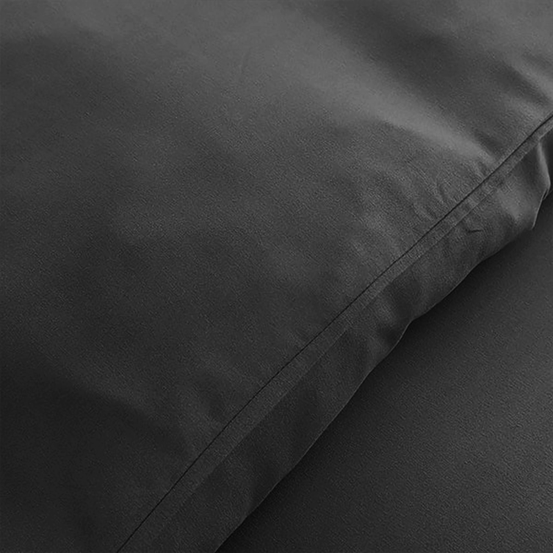 Charcoal Duvet Cover Bedding Set Plain Dyed