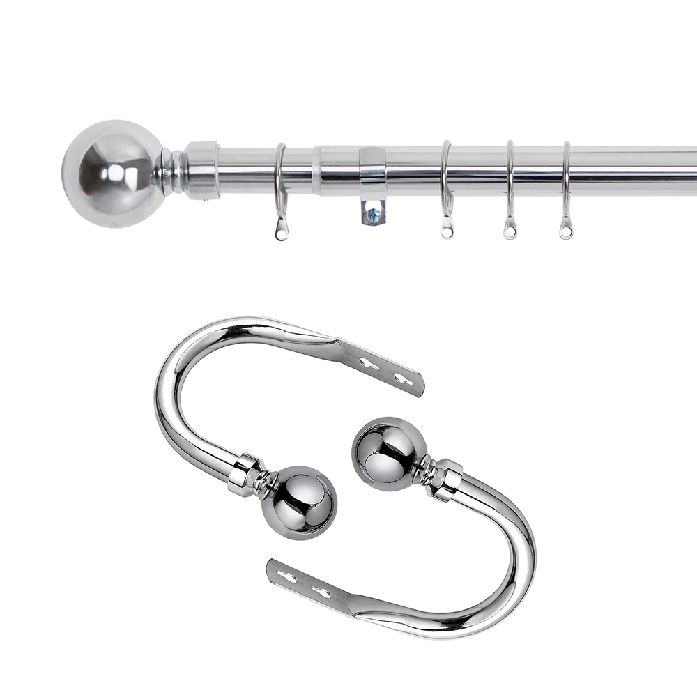 chrome curtain pole