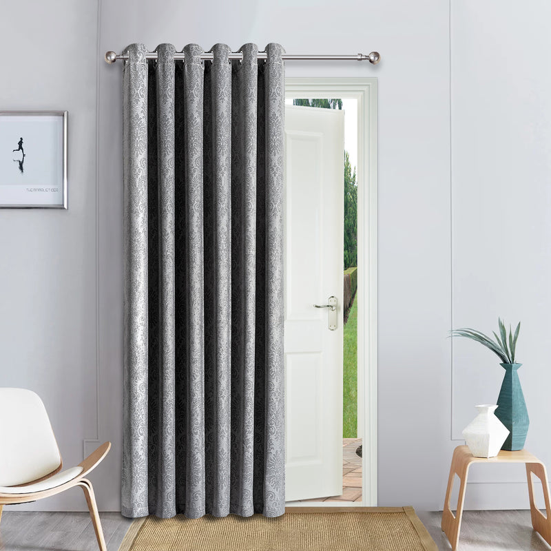 Charcoal Curtains 66 x 84 Embossed Style