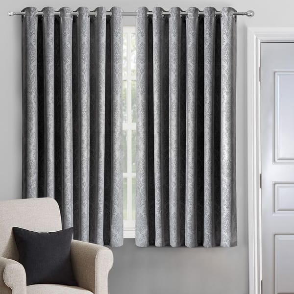 charcoal embossed blackout curtain