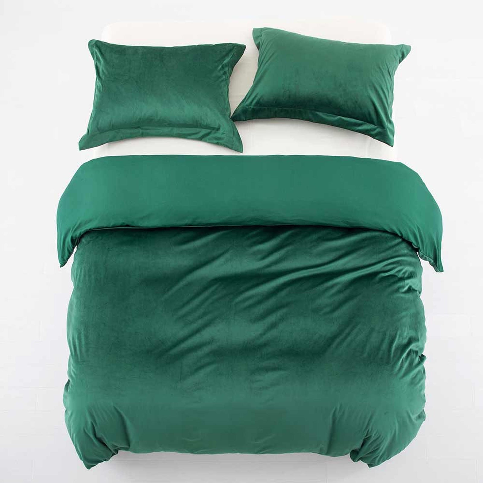 Emerald Green Duvet Cover Velvet Bedding Set - Imperial Rooms