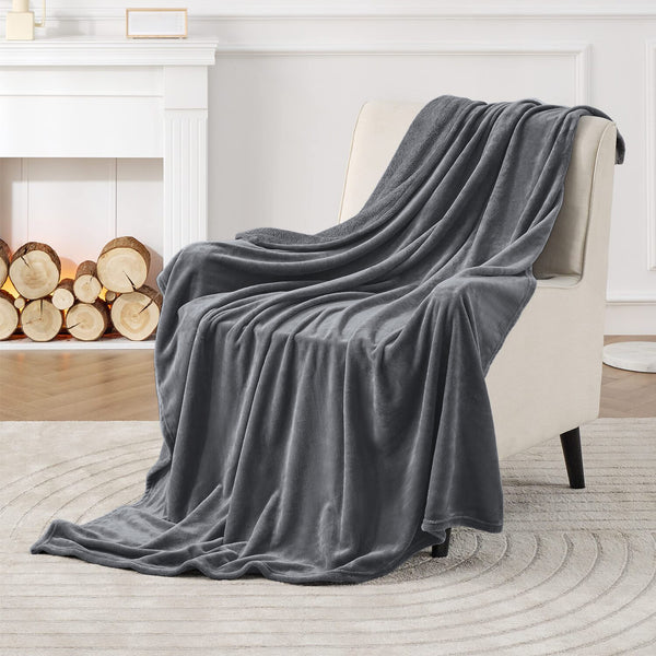 grey throw blanket