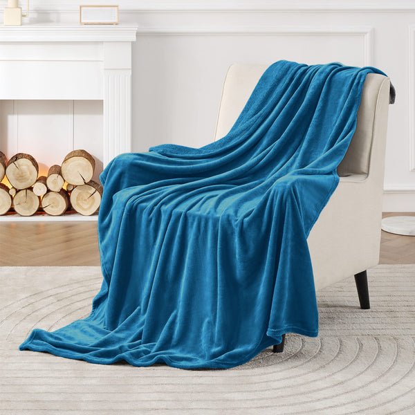 teal throw for bed