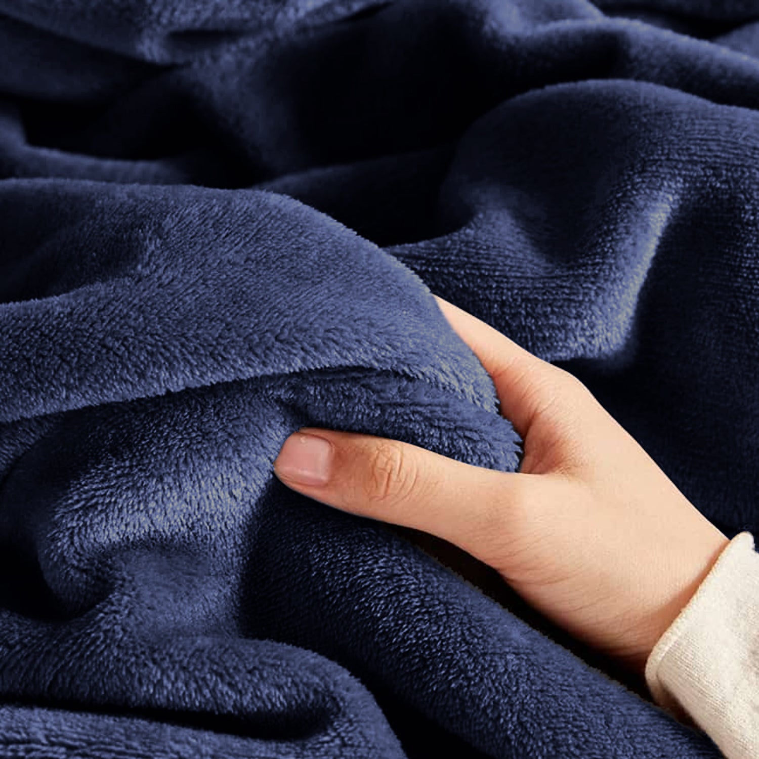 Navy Bed Throw And Blanket