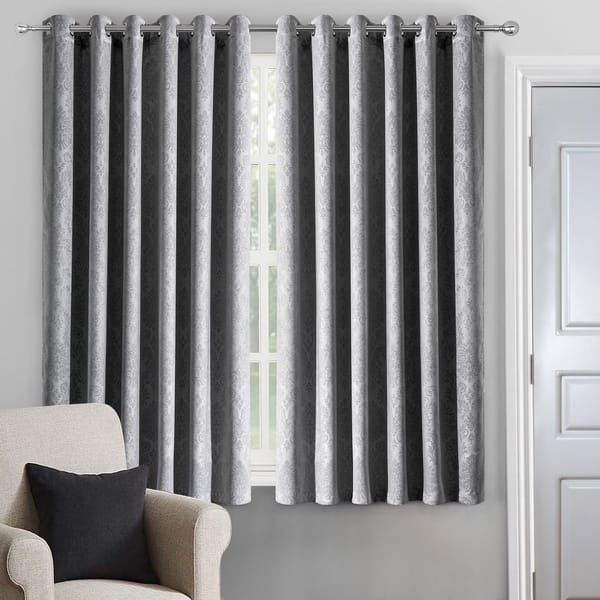silver embossed blackout curtain