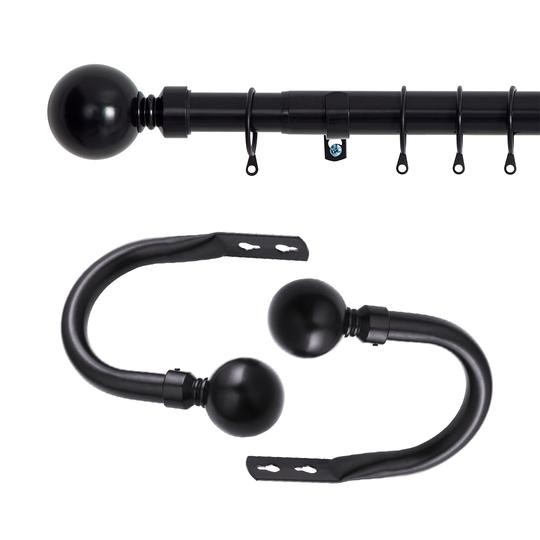 Black Curtain Pole & HoldBacks