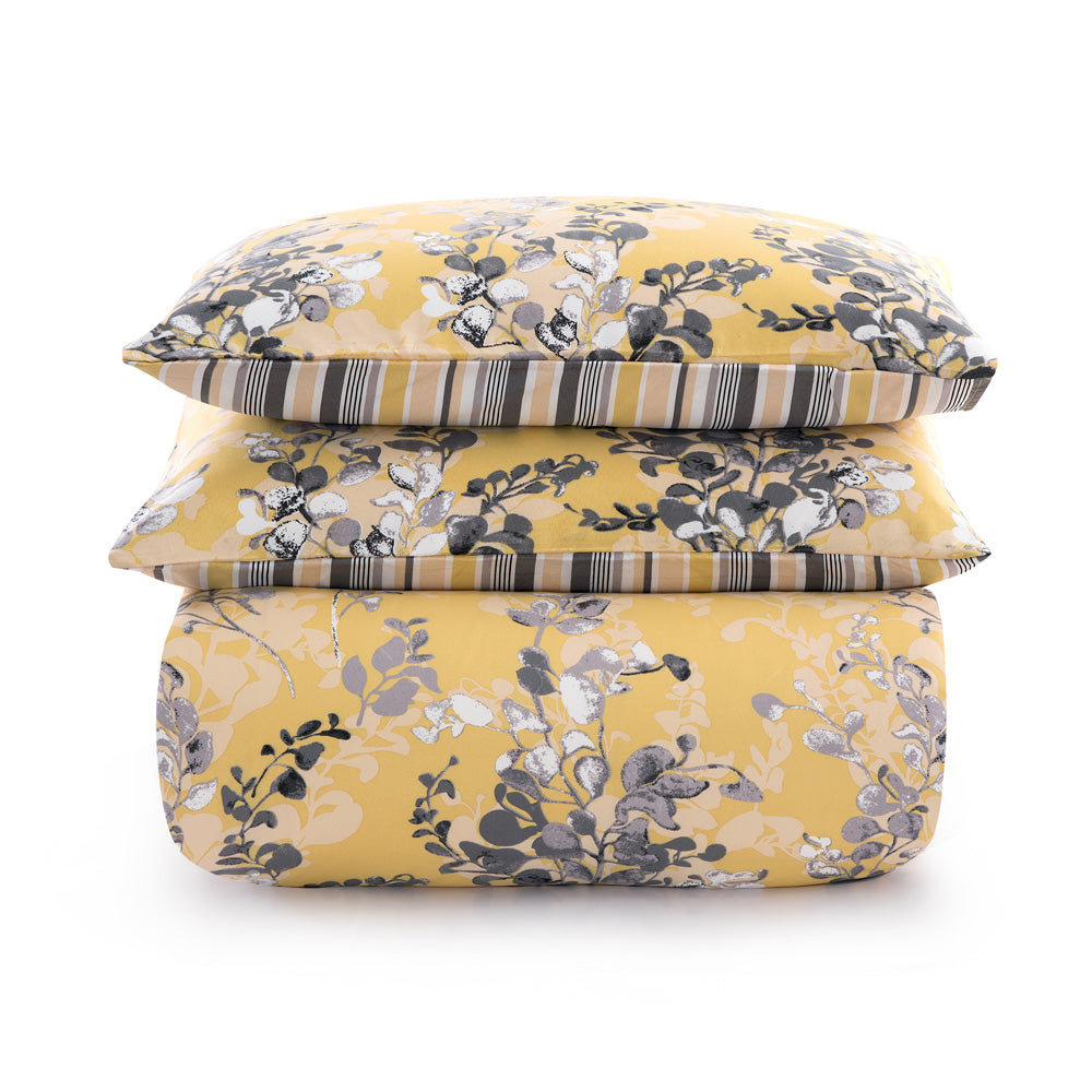 Single Bedding Ochre Blossom Floral Duvet Cover Set