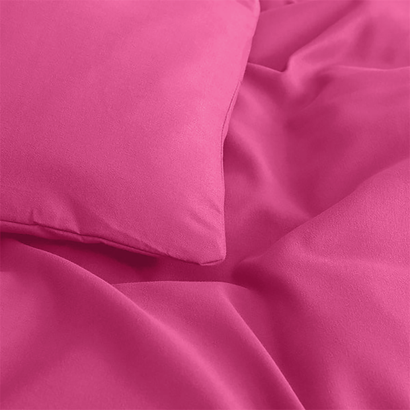 Plain Dyed  Duvet Cover Pink Bedding Set