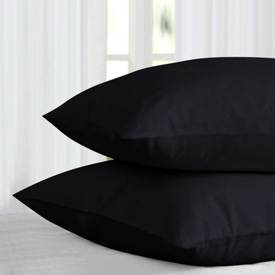 Black Pillow cases Plain Dye Pair