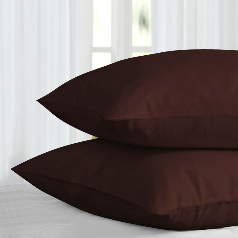 Brown Pillowcases Plain Dye Pair