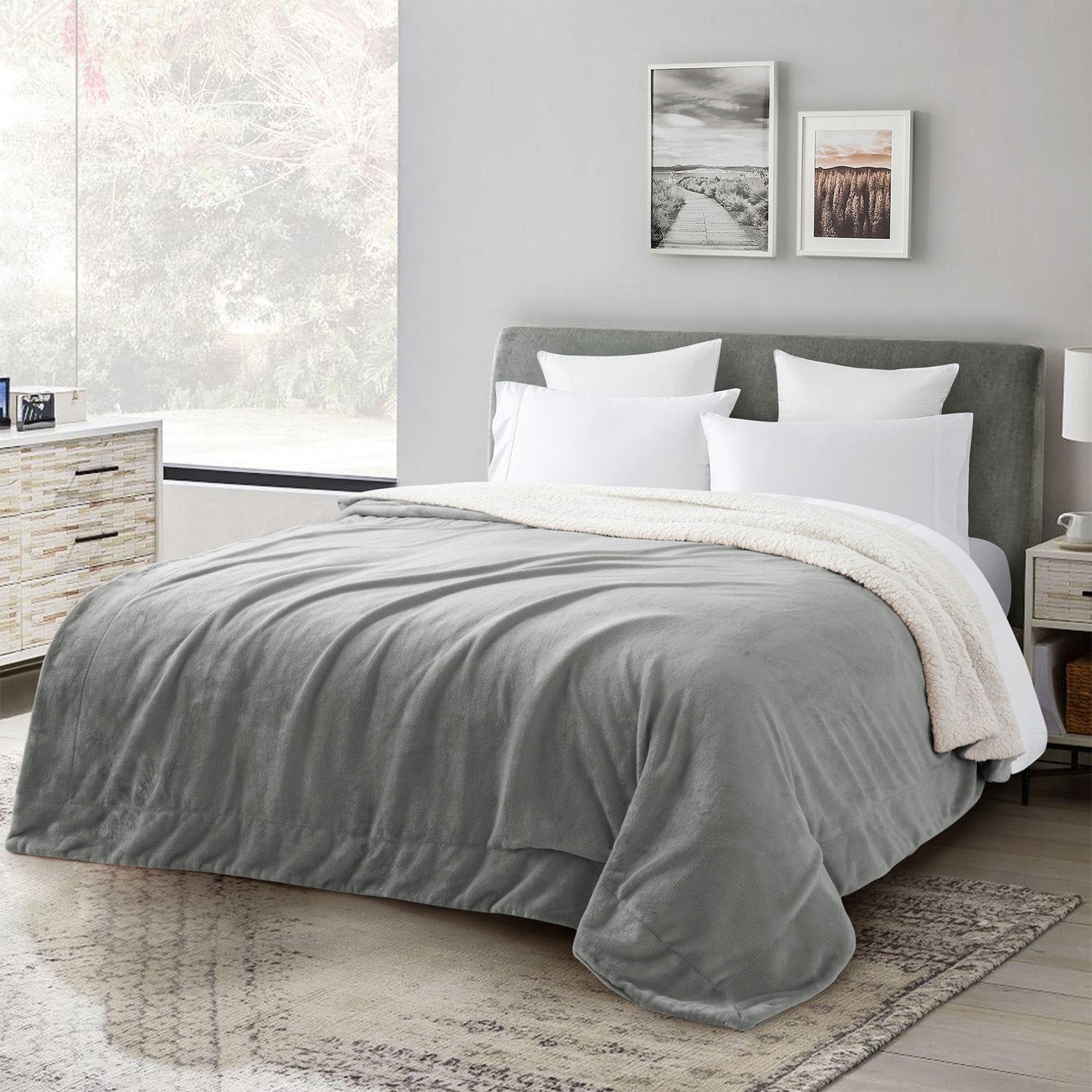 Silver Bed Throw