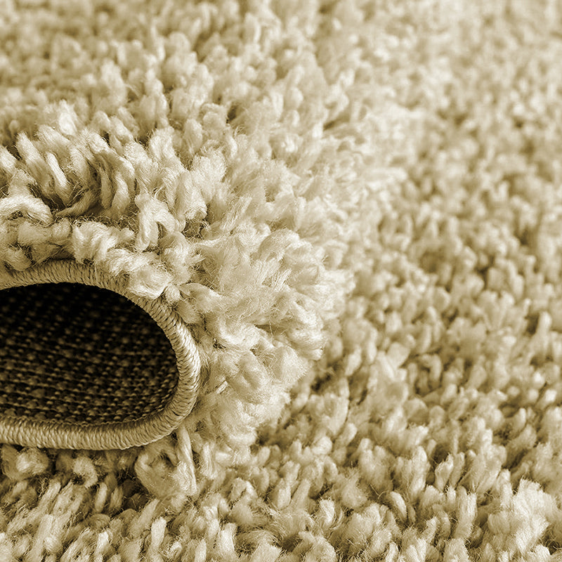 Beige Rug Large & Small Thick Plain Shaggy Rug