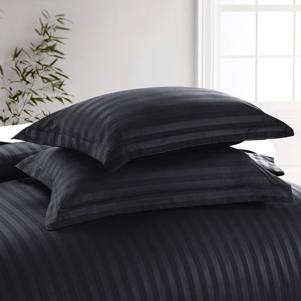 Black Stripe Duvet Cover Set