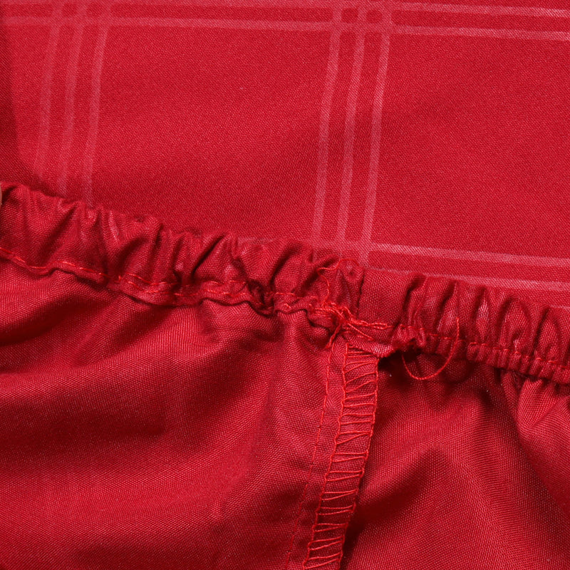 Super King Size Bed Sheet Extra Deep Red Fitted Sheet Embossed Pattern