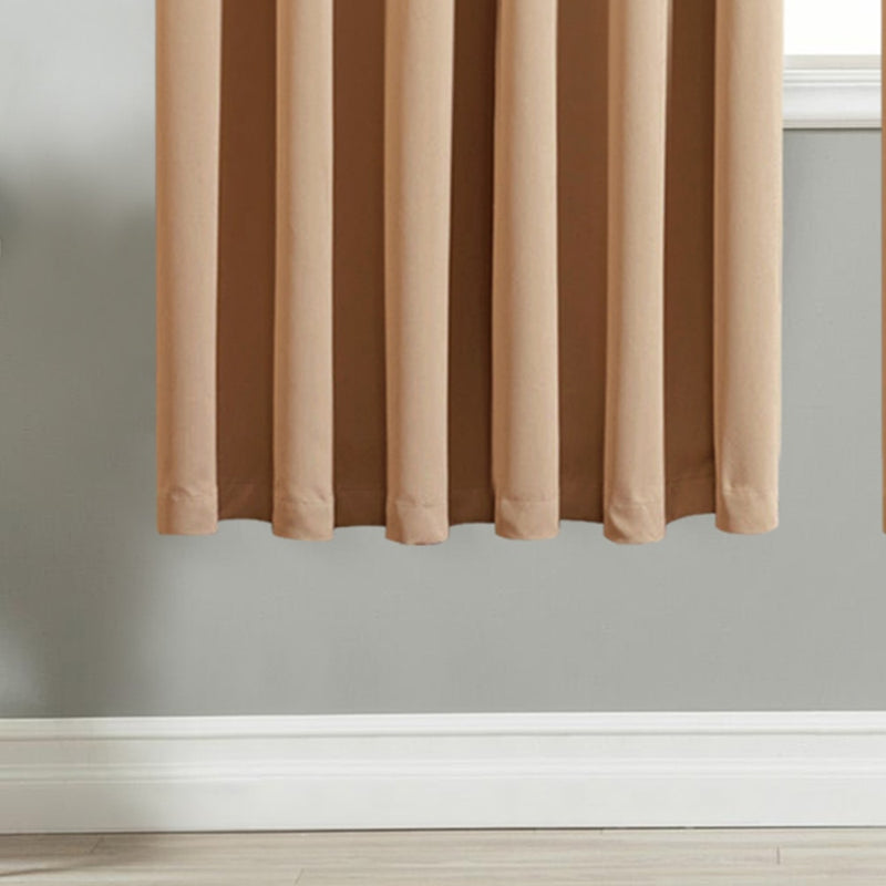 Beige Window Curtains Ready-Made Pencil Pleat