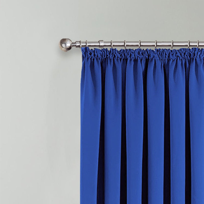 Window Drapes Blackout Pencil Pleat Blue Curtain