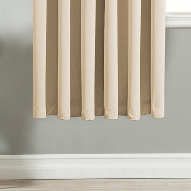 Cream Eyelet Curtains For Window Readymade Blackout