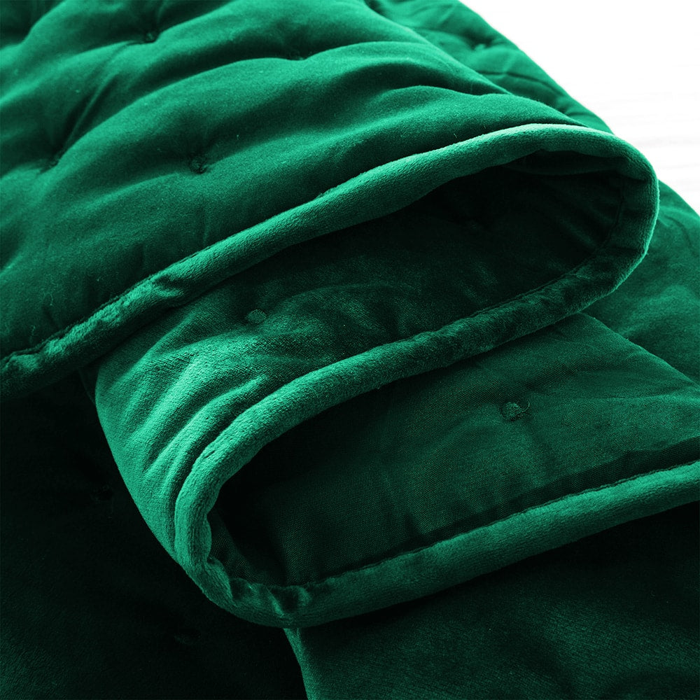 Green Bedding Crushed Velvet Bedspread Set