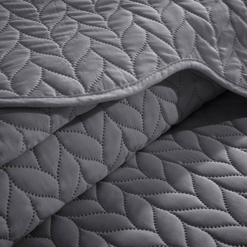 Grey Quilted Bedspread 