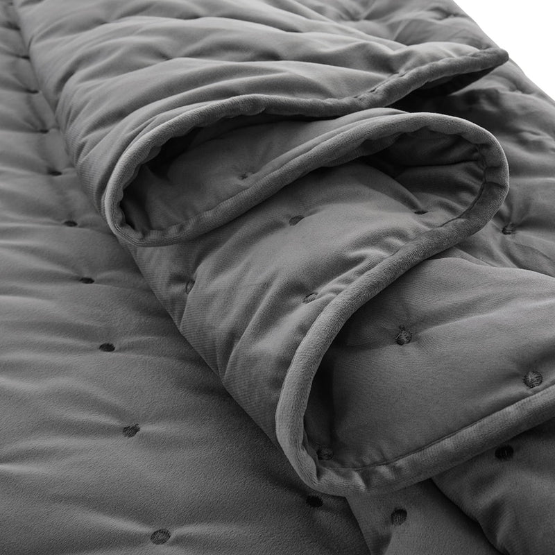 grey bedspread