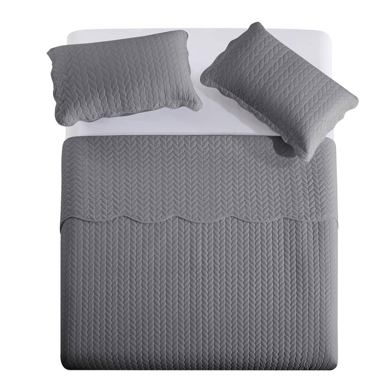 Grey Quilted Bedspread 