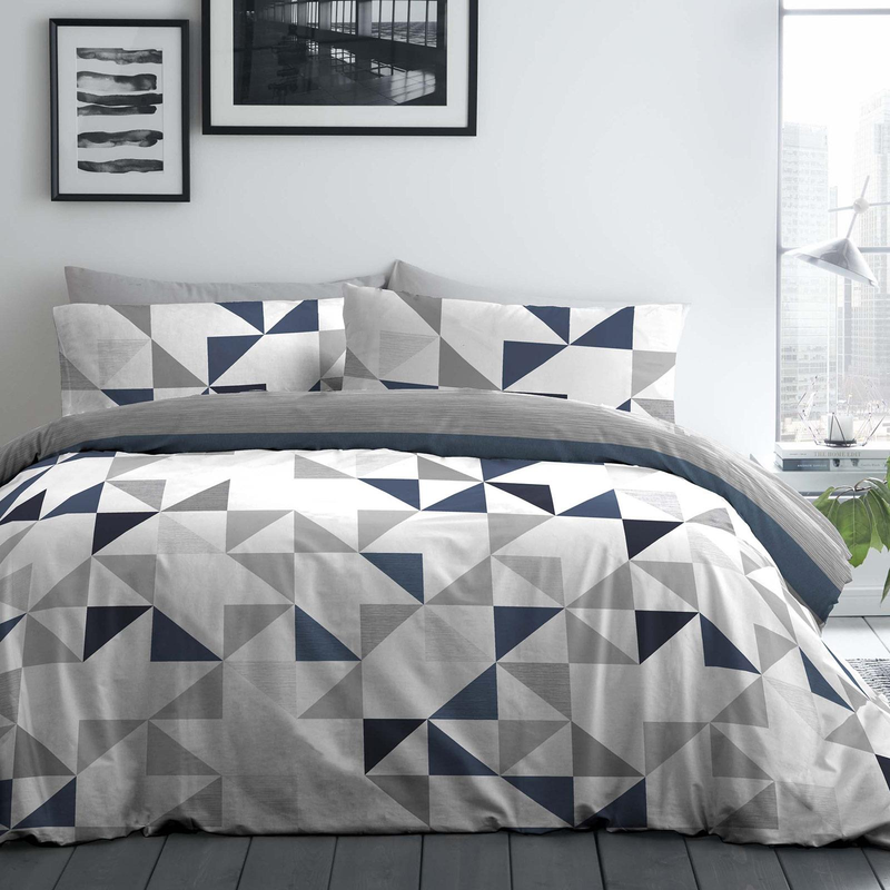 Triangle Art Print Abstract Duvet Cover Set Single,Double,King & Super King