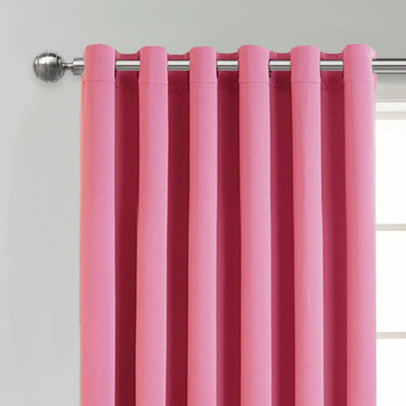 Pink Blackout Curtains Thermal Eyelet Door Curtain