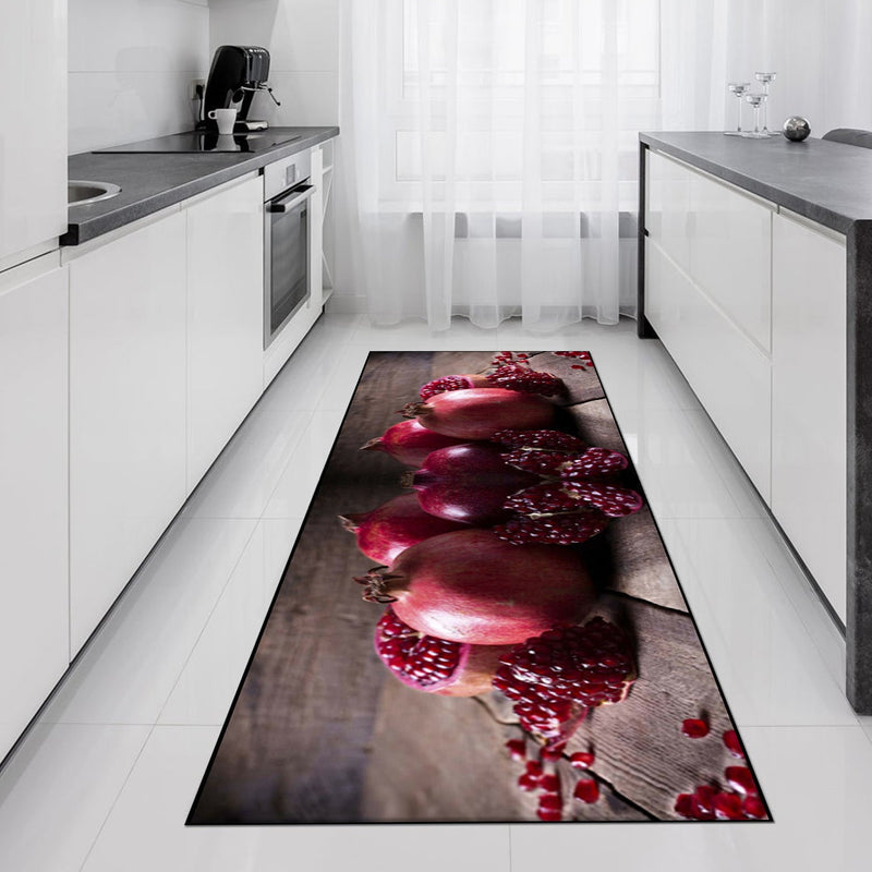 Kitchen Non Slip Runners Rug 3D Pomegranate Printed