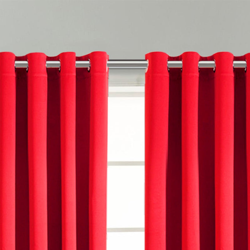 Red Blackout Curtains Ready Made Window Drape