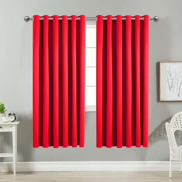 Red Blackout Curtains Ready Made Window Drape