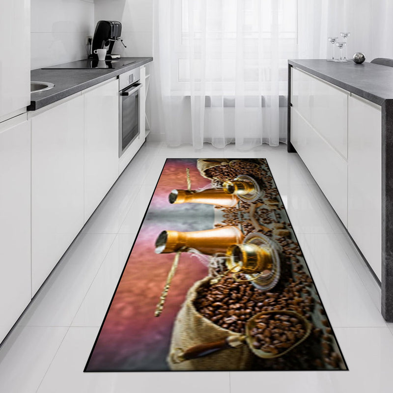 Rubber Backed Rugs Large Kitchen Mat 3D Design