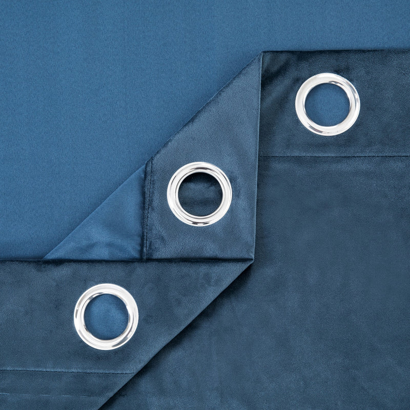 Blue Crushed Velvet Curtains For Bedroom Window