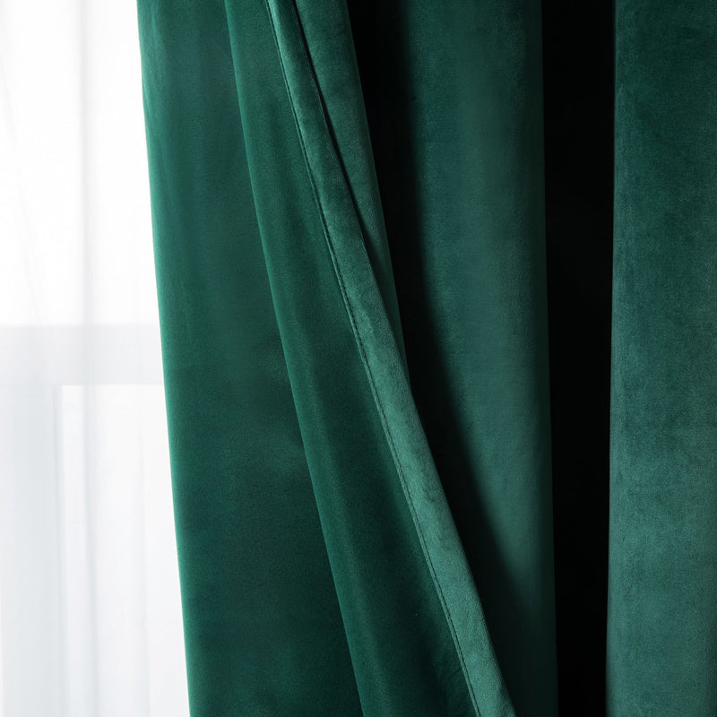 Emerald Green Curtains Crushed Velvet Window Curtain