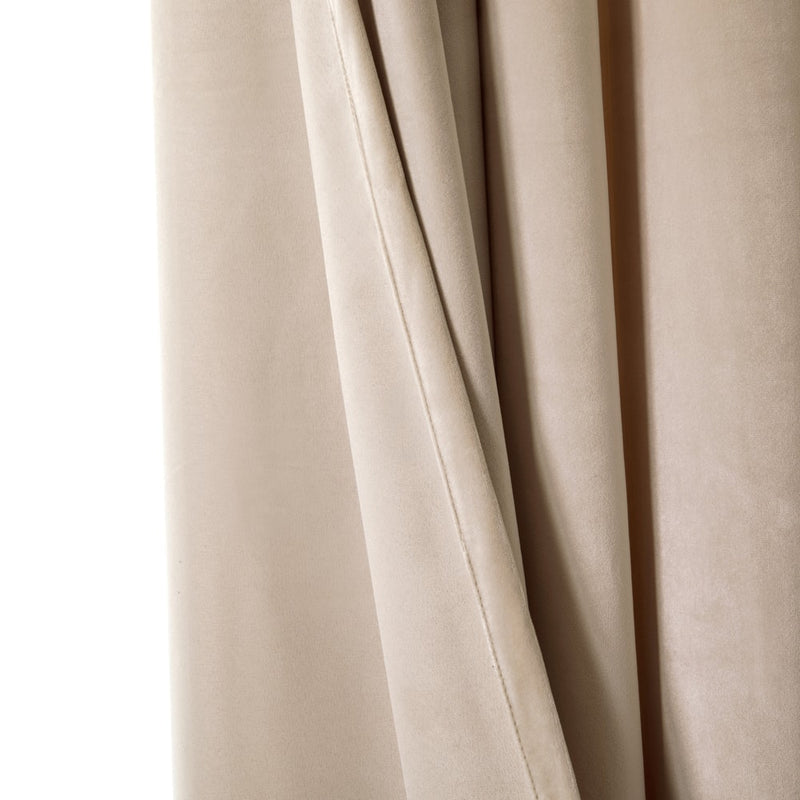 Small Window Curtains Crushed Velvet Eyelet Beige
