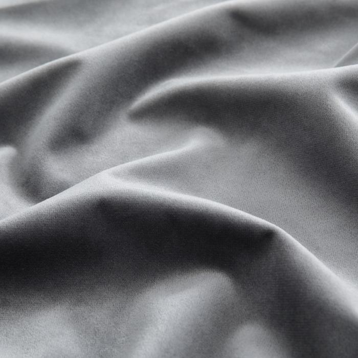 Crushed Velvet Grey Duvet Cover and Eyelet Curtains Matching set